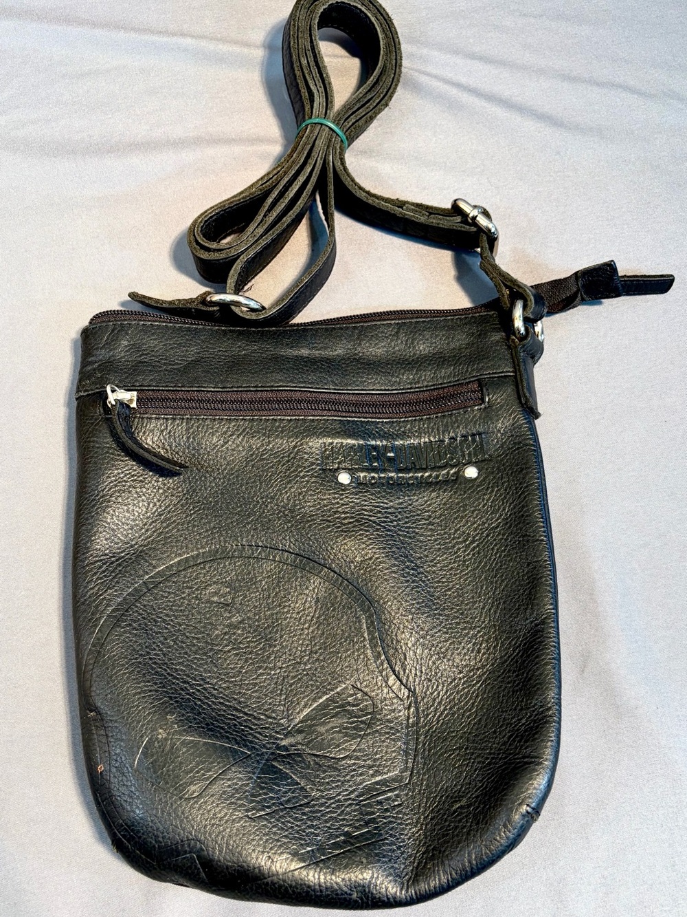 Harley-Davidson Black Leather Mini Crossbody Bag